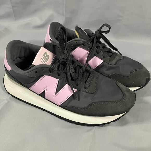 New Balance 237 Shoes Womens Size 9.5 Black Pink Suede Nylon Sneakers WS237YA - Picture 4 of 13
